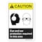 Signmission ANSI Caution Sign, Eye And Ear Protection, 10in X 7in Decal, 7" H, 10" W, Landscape OS-CS-D-710-L-19753 - alternate 1